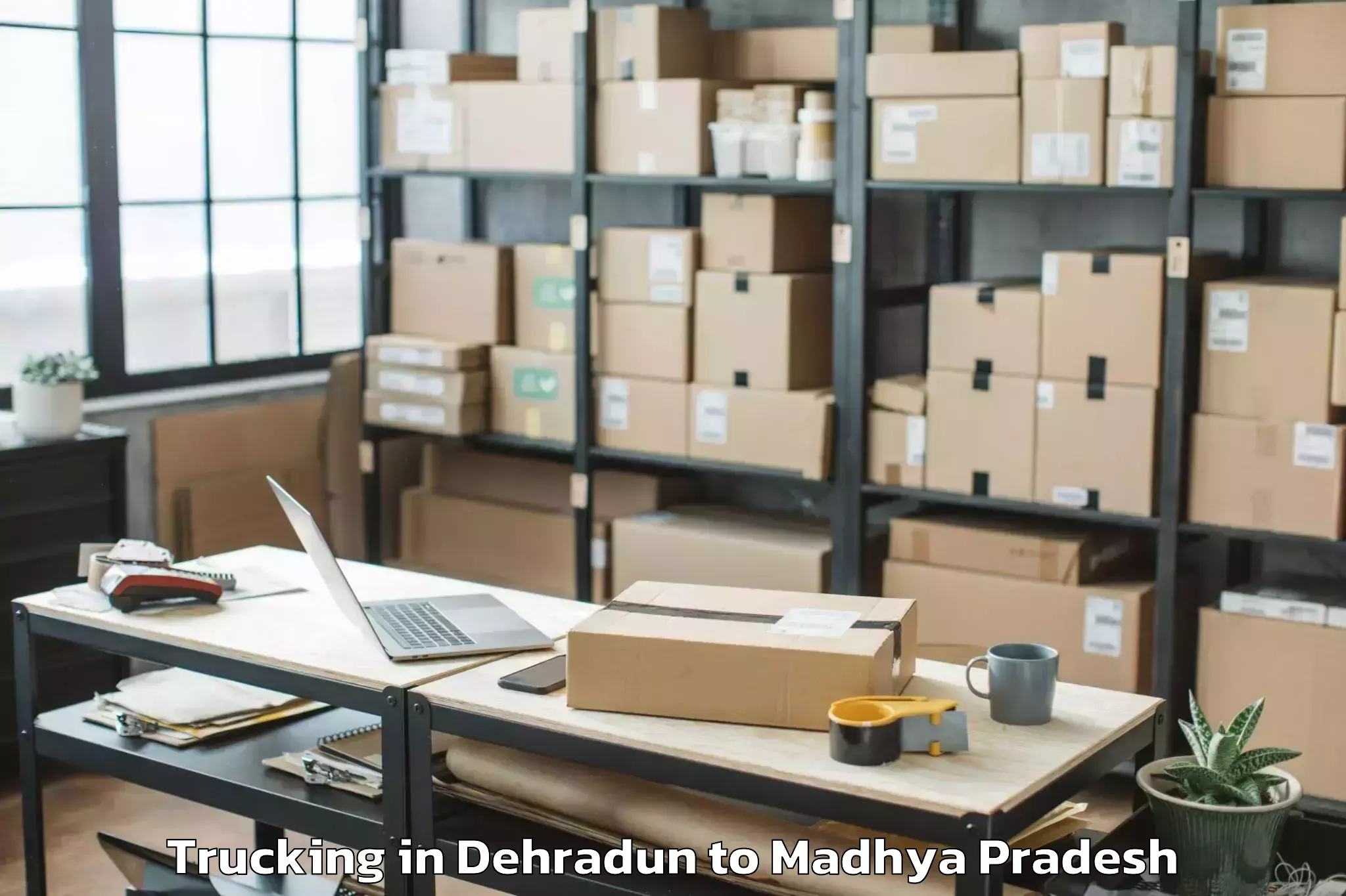 Book Dehradun to Mandsaur Trucking Online